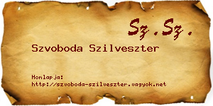 Szvoboda Szilveszter névjegykártya